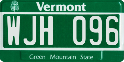VT license plate WJH096
