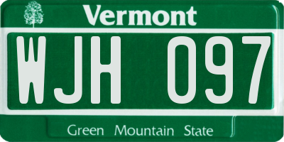 VT license plate WJH097