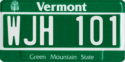 VT license plate WJH101