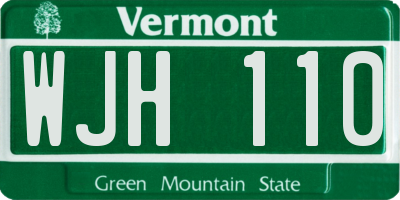VT license plate WJH110