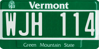 VT license plate WJH114