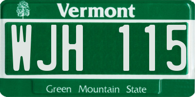 VT license plate WJH115