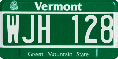 VT license plate WJH128