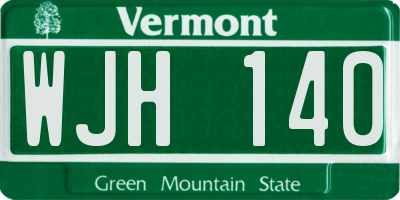 VT license plate WJH140