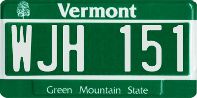VT license plate WJH151