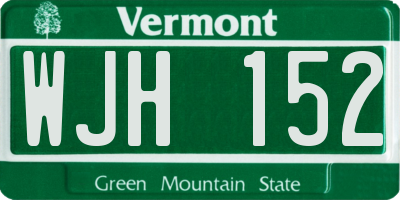 VT license plate WJH152