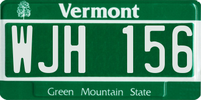 VT license plate WJH156