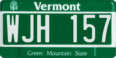 VT license plate WJH157