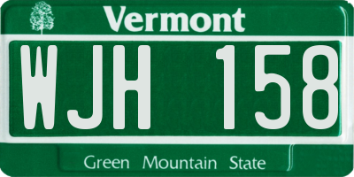 VT license plate WJH158