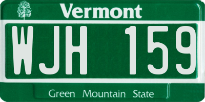 VT license plate WJH159