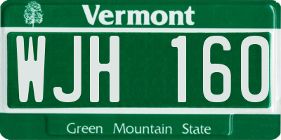 VT license plate WJH160