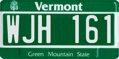 VT license plate WJH161