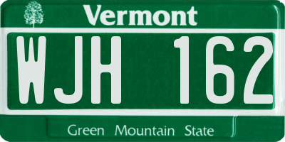 VT license plate WJH162