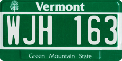 VT license plate WJH163