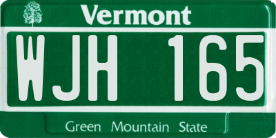 VT license plate WJH165