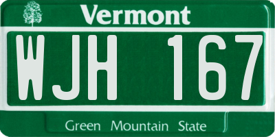 VT license plate WJH167