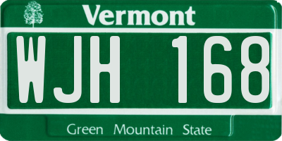VT license plate WJH168