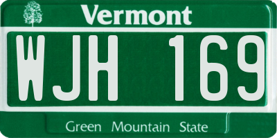 VT license plate WJH169