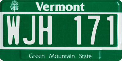 VT license plate WJH171