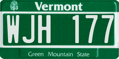 VT license plate WJH177