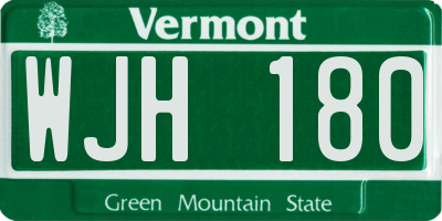 VT license plate WJH180