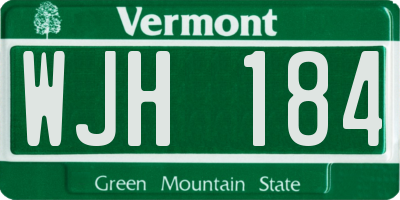 VT license plate WJH184