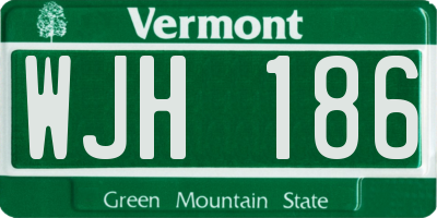 VT license plate WJH186