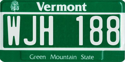 VT license plate WJH188
