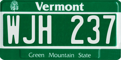 VT license plate WJH237