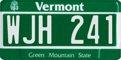 VT license plate WJH241