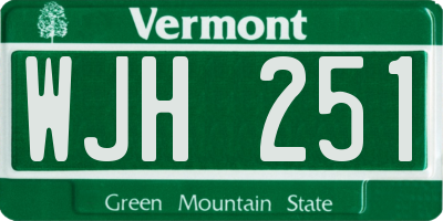 VT license plate WJH251