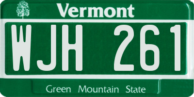 VT license plate WJH261