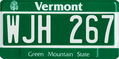 VT license plate WJH267