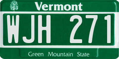 VT license plate WJH271