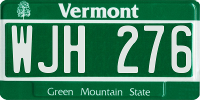 VT license plate WJH276