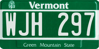 VT license plate WJH297