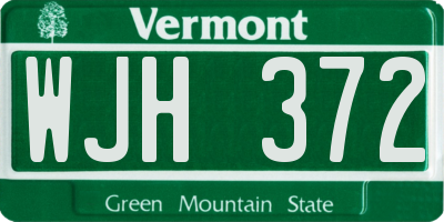 VT license plate WJH372