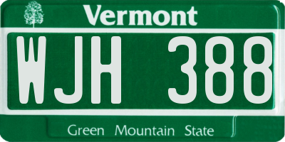 VT license plate WJH388