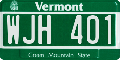 VT license plate WJH401