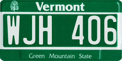 VT license plate WJH406