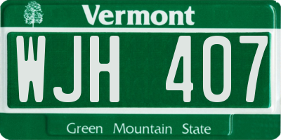 VT license plate WJH407