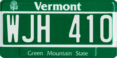 VT license plate WJH410