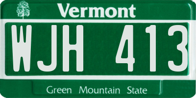 VT license plate WJH413