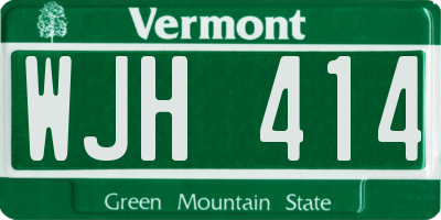 VT license plate WJH414