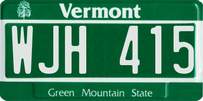VT license plate WJH415