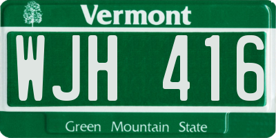 VT license plate WJH416