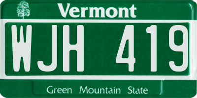 VT license plate WJH419