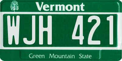 VT license plate WJH421