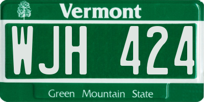 VT license plate WJH424