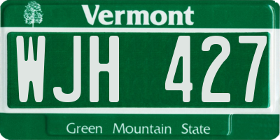 VT license plate WJH427